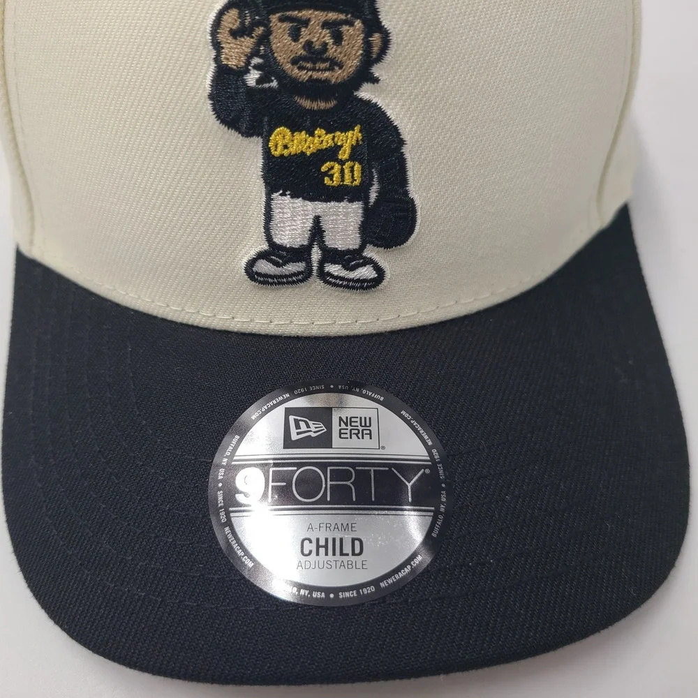 Child Pittsburgh Pirates Hat Snapback 9Forty New Era Cream Black MLB Paul Skenes